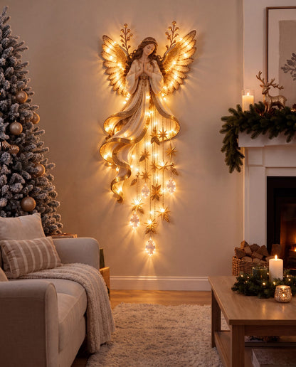 Praying Angel glowing wall light