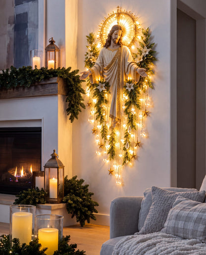 Jesus glowing wall light